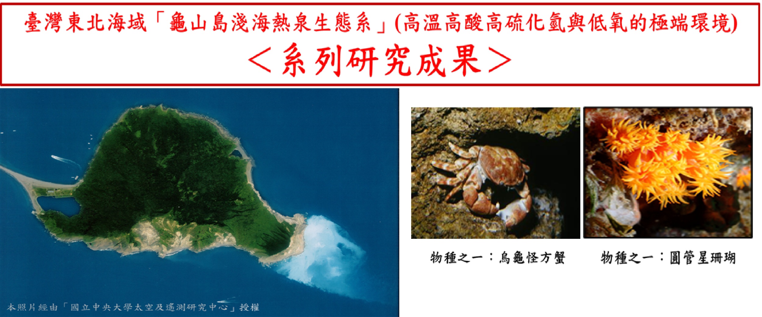 連結到臺灣東北海域「龜山島淺海熱泉生態系」＜系列研究成果＞